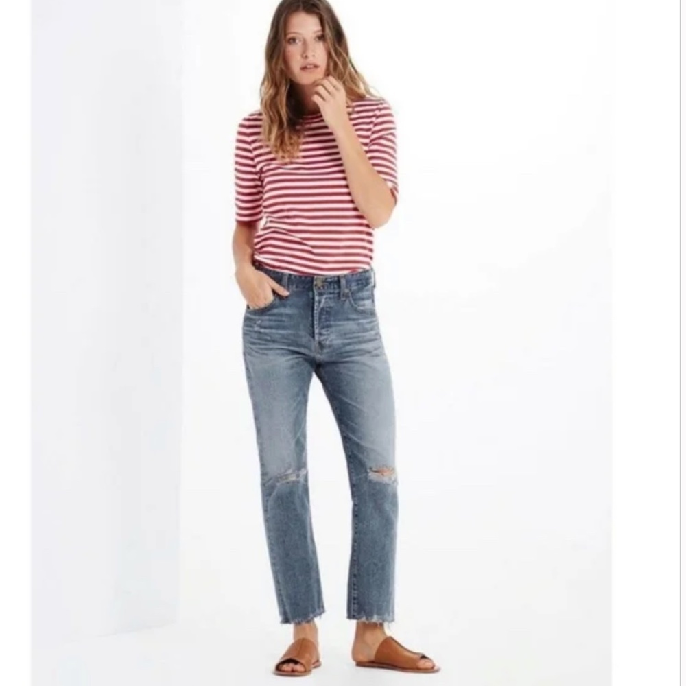 AG Adriano Goldschmied The Sloan Crop Vintage Straight Leg Jeans Size: 25